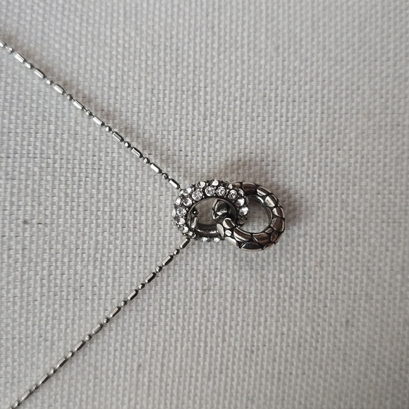 Brighton Jewelry - Brighton Pebble Pave Crystal Mini Interlocking Circles Necklace